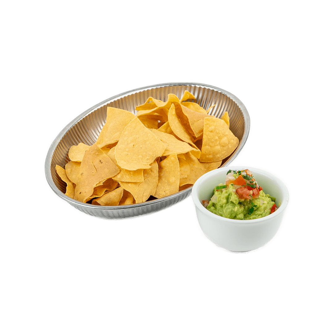 Plate of chips with guacamole